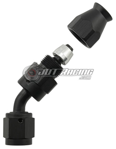 JDT Racing AN4 4AN 45° Degree PTFE Teflon Swivel Hose End Black AN Fitting E85 Flex