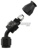 JDT Racing AN4 4AN 45° Degree PTFE Teflon Swivel Hose End Black AN Fitting E85 Flex (Qty 4)
