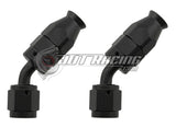 JDT Racing AN4 4AN 45° Degree PTFE Teflon Swivel Hose End Black AN Fitting E85 Flex (Qty 2)