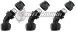 JDT Racing AN16 16AN PTFE 45° Degree Swivel Hose End w/ Ferrule Black CNC Aluminum (Qty 3)