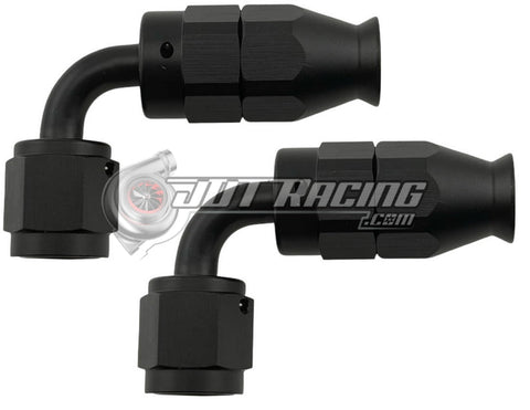 JDT Racing AN3 3AN 90° Degree PTFE Teflon Swivel Hose End Black AN Fitting E85 Flex (Qty 2)