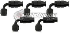 AN3 3AN 90° Degree PTFE Teflon Swivel Hose End Black AN Fitting E85 Flex (Qty 5)