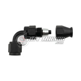 JDT Racing AN4 4AN 90° Degree PTFE Teflon Swivel Hose End Black AN Fitting E85 Flex (Qty 4)