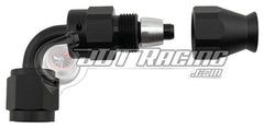 AN4 4AN 90° Degree PTFE Teflon Swivel Hose End Black AN Fitting E85 Flex