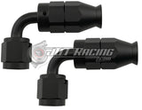 JDT Racing AN4 4AN 90° Degree PTFE Teflon Swivel Hose End Black AN Fitting E85 Flex (Qty 2)