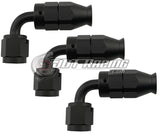 JDT Racing AN4 4AN 90° Degree PTFE Teflon Swivel Hose End Black AN Fitting E85 Flex (Qty 3)