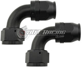 JDT Racing AN16 16AN PTFE 90° Degree Swivel Hose End w/ Ferrule Black CNC Aluminum (Qty 2)