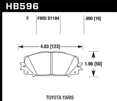 Hawk 07-16 Toyota Yaris HPS 5.0 Front Brake Pads