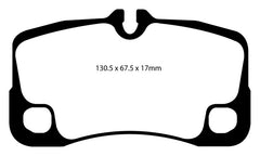 EBC 09-12 Porsche 911 (997) (Cast Iron Rotor only) 3.6 Carrera 2 Yellowstuff Rear Brake Pads