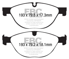 EBC 13+ Jaguar F-Type (Cast Iron Only) 3.0 Supercharged (380) Perf Pkg Redstuff Front Brake Pads