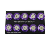 NRG Fender Washer Kit w/Rivets For Plastic (Purple) - Set of 10