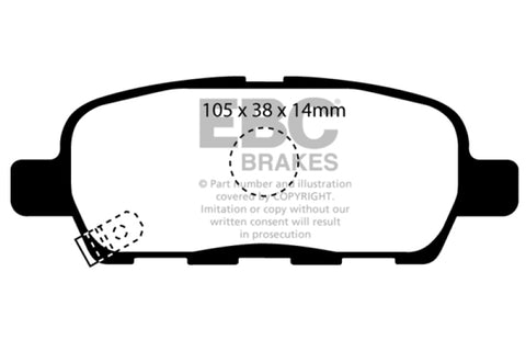 EBC 08-13 Infiniti EX35 3.5 Ultimax2 Rear Brake Pads