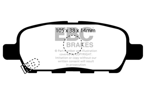 EBC 10-13 Infiniti FX35 3.5 Greenstuff Rear Brake Pads