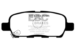 EBC 08-13 Infiniti EX35 3.5 Greenstuff Rear Brake Pads