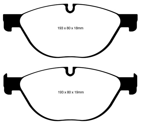 EBC 12-13 BMW 528 2.0 Turbo (F10) Performance Yellowstuff Front Brake Pads