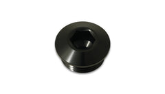 Vibrant Aluminum -8AN ORB Slimline Port Plug w/O-Ring - Anodized Black