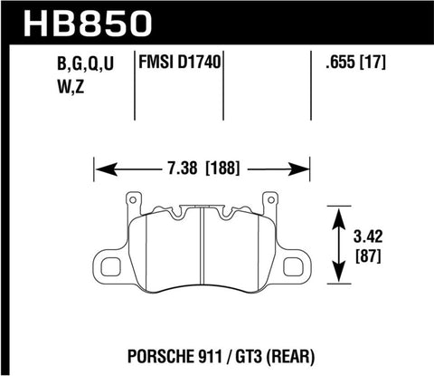 Hawk 14-17 Porsche 911 GT3 DTC-60 Race Rear Brake Pads