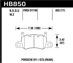 Hawk 14-17 Porsche 911 GT3 DTC-60 Race Rear Brake Pads