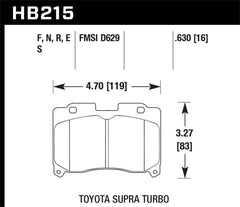 Hawk 93-98 Toyota Supra TT HPS 5.0 Street Front Brake Pads