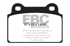 EBC 08-16 Mitsubishi Lancer Evo 10 2.0 Turbo (1 piece rotor) Redstuff Rear Brake Pads