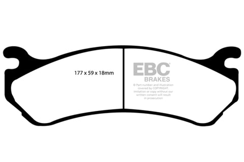 EBC 02 Cadillac Escalade 5.3 (Akebono rear caliper) Yellowstuff Front Brake Pads