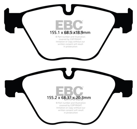 EBC 10+ BMW 535i 3.0 Turbo (F10) Yellowstuff Front Brake Pads