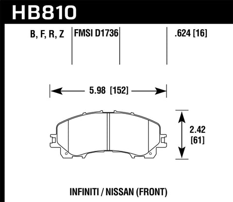 Hawk 14-17 Infiniti Q50 Base HPS Street Front Brake Pads