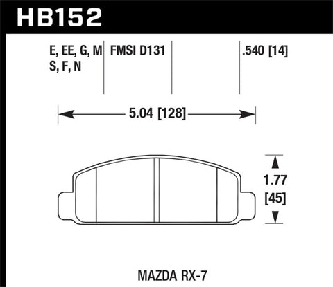 Hawk Mazda RX-7 HPS Street Front Brake Pads