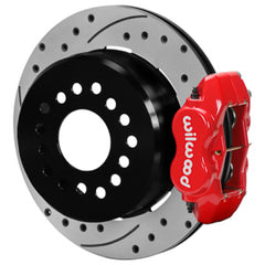Wilwood Chevy Monte Carlo Forged 4 Piston DynaPro Red Caliper HP32 VV D&S Rotor - 12.19x0.81