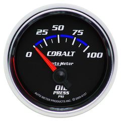Autometer Cobalt 52mm 100 PSI Short Sweep Electric Oil Pressure Gauge