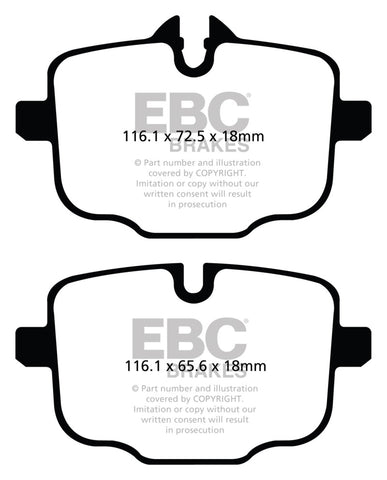 EBC 2021+ BMW M3/M4 3.0TT (G80/G82/G83 w/Cast Iron Rotors) Redstuff Rear Brake Pads