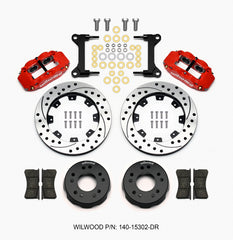 Wilwood Narrow Superlite 6R Front Kit 12.19in Drilled Red 63-87 C10 w/ Wilwood Pro Spindles