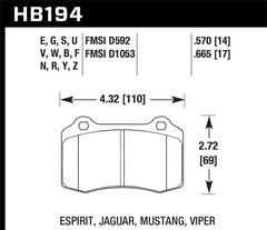 Hawk 2010 Camaro SS HP+ Street Rear Brake Pads