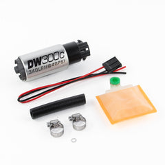 DeatschWerks 340lph DW300C Compact Fuel Pump w/ Universal Install Kit (w/ Mounting Clips)