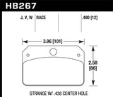 Hawk DR-97 Brake Pads for Strange w/ 0.438in Center Hole