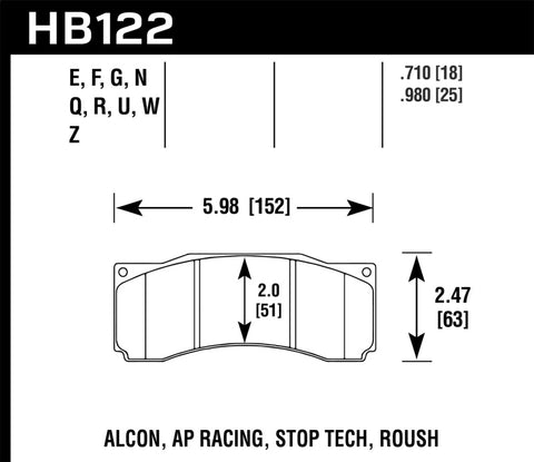 Hawk StopTech ST-60 Caliper Performance Ceramic Street Brake Pads