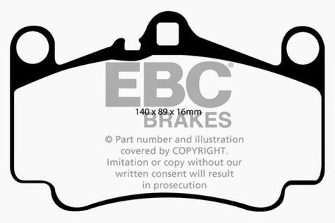 EBC 03-05 Porsche 911 (996) (Cast Iron Rotor only) 3.6 Carrera 4S Yellowstuff Front Brake Pads