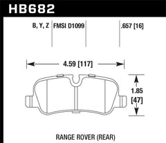 Hawk 05-09 Range Rover LR3 D1099 LTS Street Rear Brake Pads