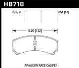 Hawk DTC-60 AP Racing/Alcon HB110 w/42mm Rad Depth Racing Brake Pads