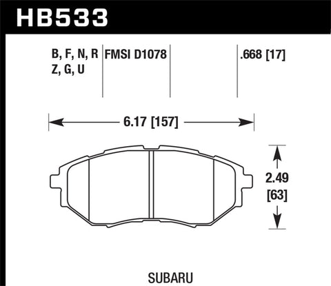 Hawk 05-08 LGT D1078 HPS Street Front Brake Pads