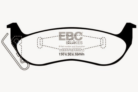 EBC 03+ Ford Crown Victoria 4.6 Redstuff Rear Brake Pads