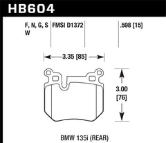 Hawk 08-13 BMW 135i HPS 5.0 Rear Brake Pads