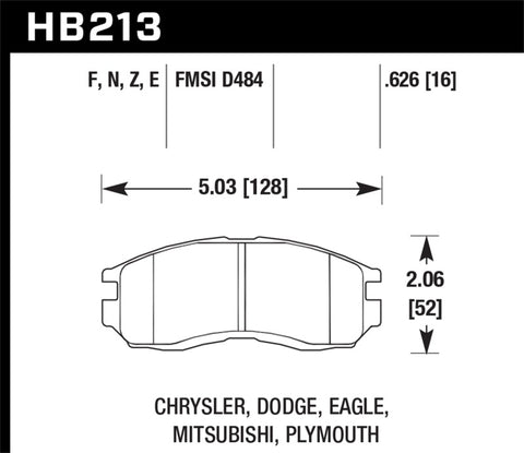 Hawk 1st Gen DSM HPS Street Front Brake Pads