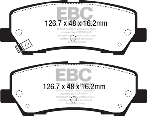 EBC 2015+ Ford Mustang 5.0L (w/Performance Package) Bluestuff Rear Brake Pads