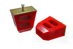 Energy Suspension Universal 4.5in Tall x 4.5in Long x 2.5in Wide Red Bump Stops (2 per set)