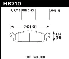 Hawk 11-16 Ford Explorer / 12-16 Ford Flex LTS Street Front Brake Pads
