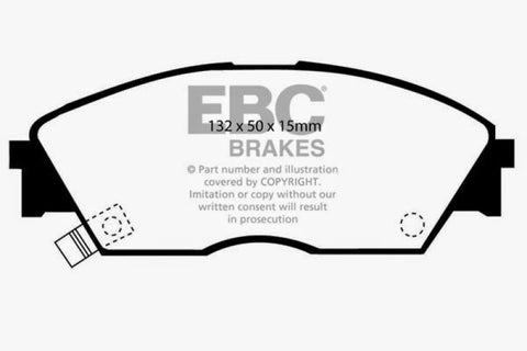 EBC 90-92 Honda Civic CRX 1.6 Si Yellowstuff Front Brake Pads