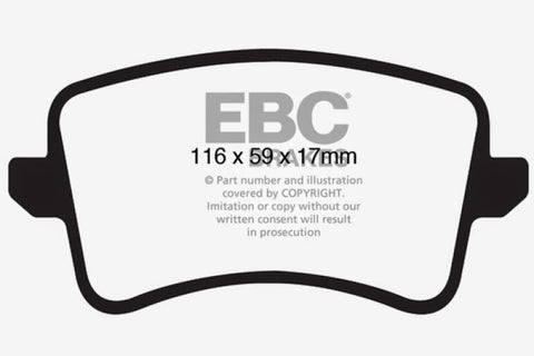 EBC 09-11 Audi A4 2.0 Turbo Yellowstuff Rear Brake Pads