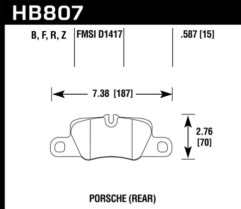 Hawk 2014 Porsche 911 Performance Ceramic Street Rear Brake Pads