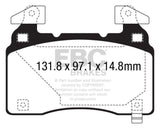 EBC 14+ Cadillac CTS Vsport 3.6 Twin Turbo Yellowstuff Front Brake Pads